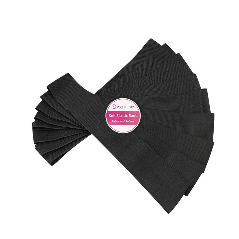 Dreamlover Black Elastic Bands for Sewing, 2 Inch x 6 Yard - Image 1